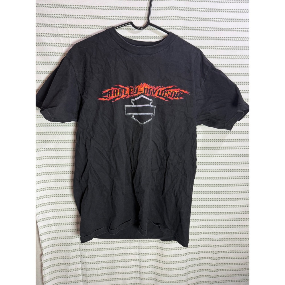 Harley-Davidson 2000s Mens T-Shirt Black Thunder Creek Cannon Graphic Large